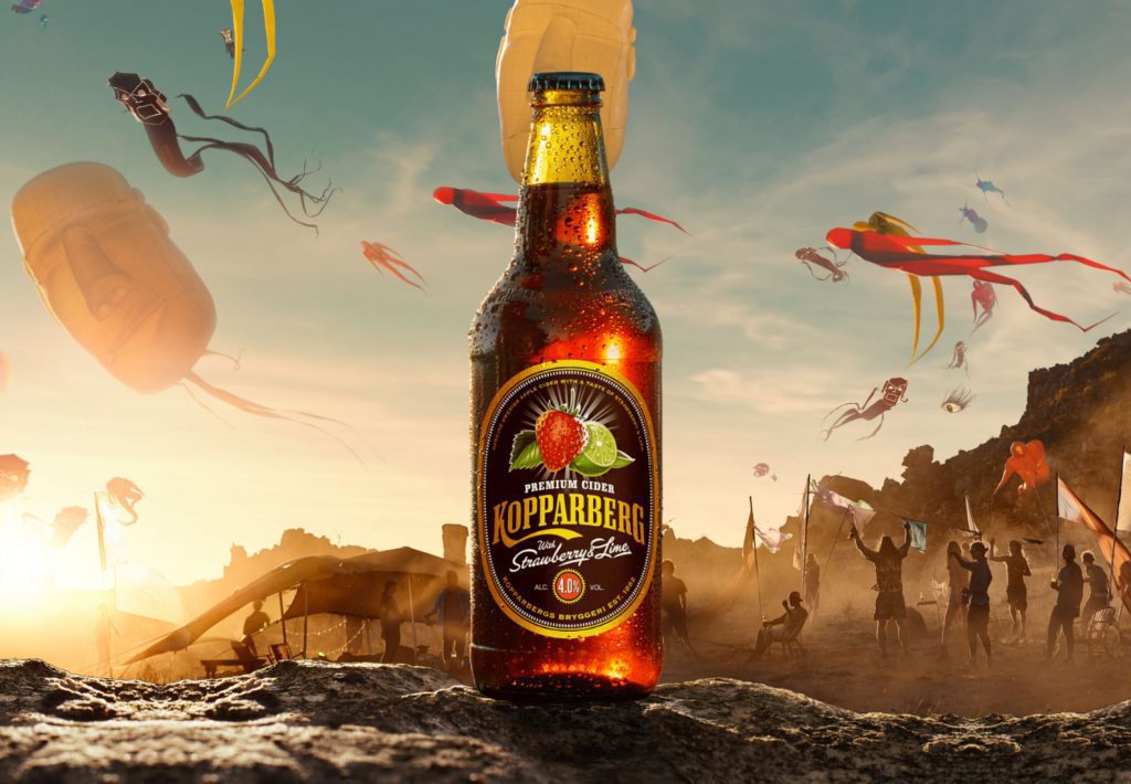 An image of a bottle of Kopparberg Strawberry & Lime cider